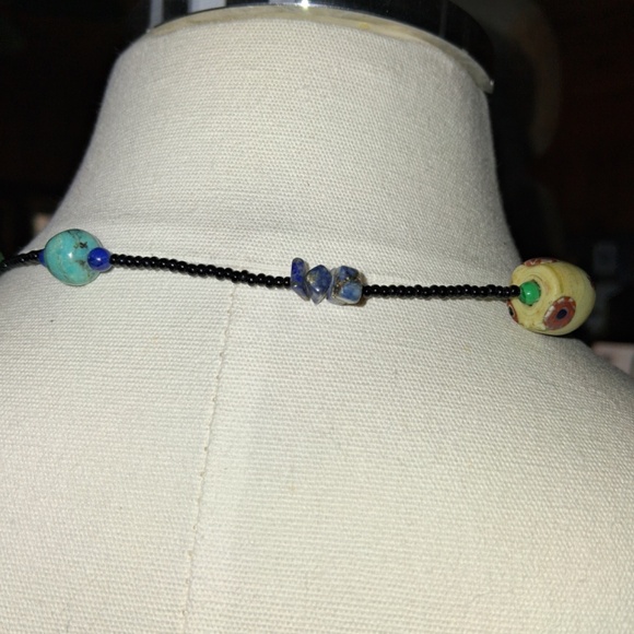 NWOT Vintage 32 Inch Long Seed Bead, Polymer Clay and Gemstone Necklace - Picture 7 of 7